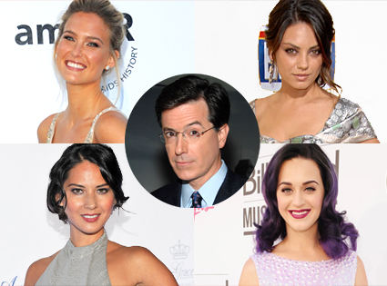 Stephen Colbert, Bar Refaeli, Mila Kunis, Olivia Munn, Katy Perry Stephen Colbert, Bar Refaeli, Mila Kunis, Olivia Munn, Katy Perry